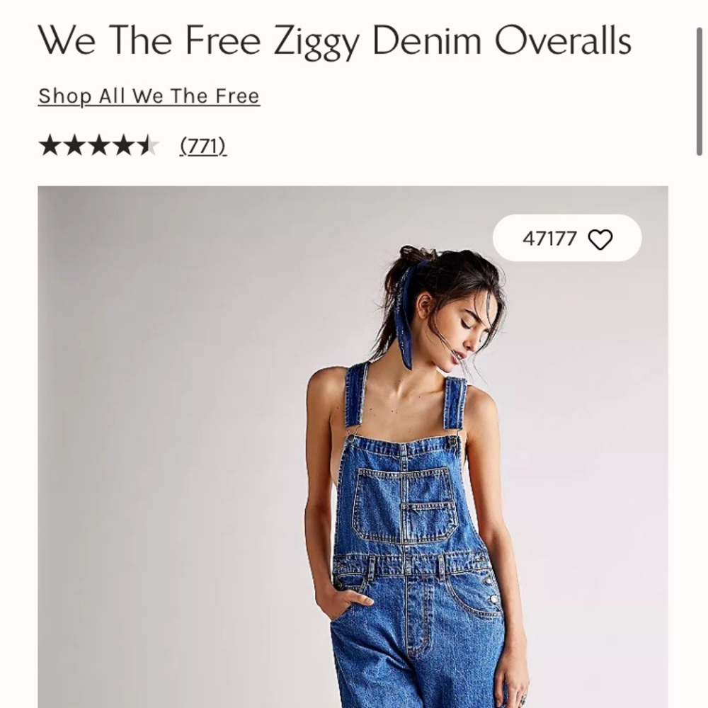 Worn Once FP Denim Overalls